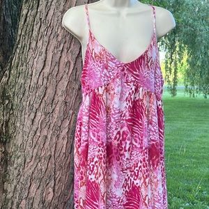 Peach Love California pink animal print dress Small